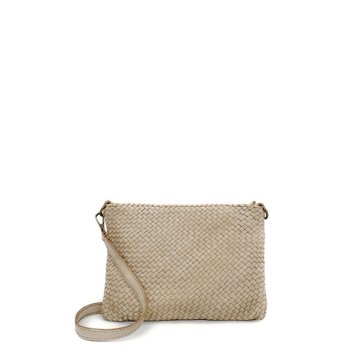 Sacca per cinturino in pelle intrecciata MISS JOE Crema beige