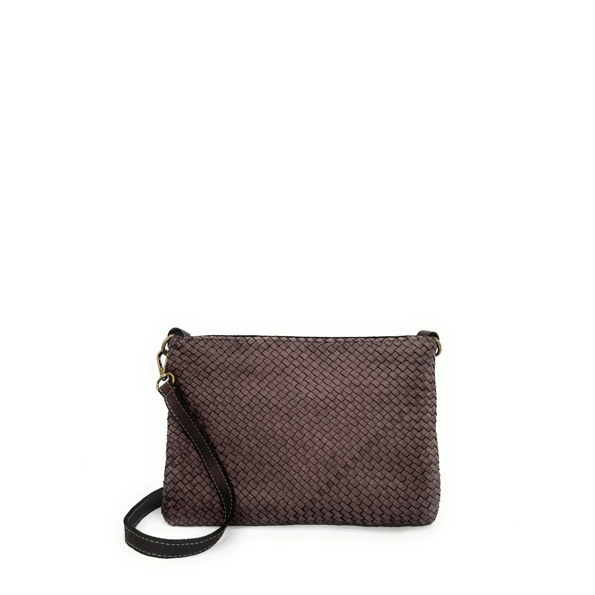Sacca per cinturino in pelle intrecciata MISS JOE Cioccolato