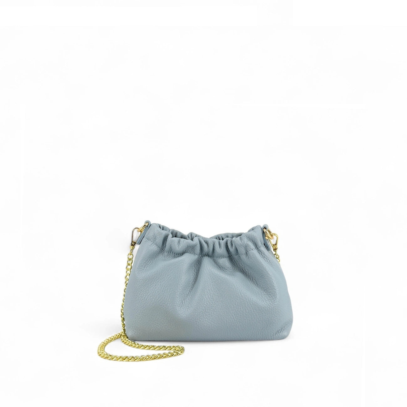 Bolso de cuero grano POUCHINETTE Azul pastel