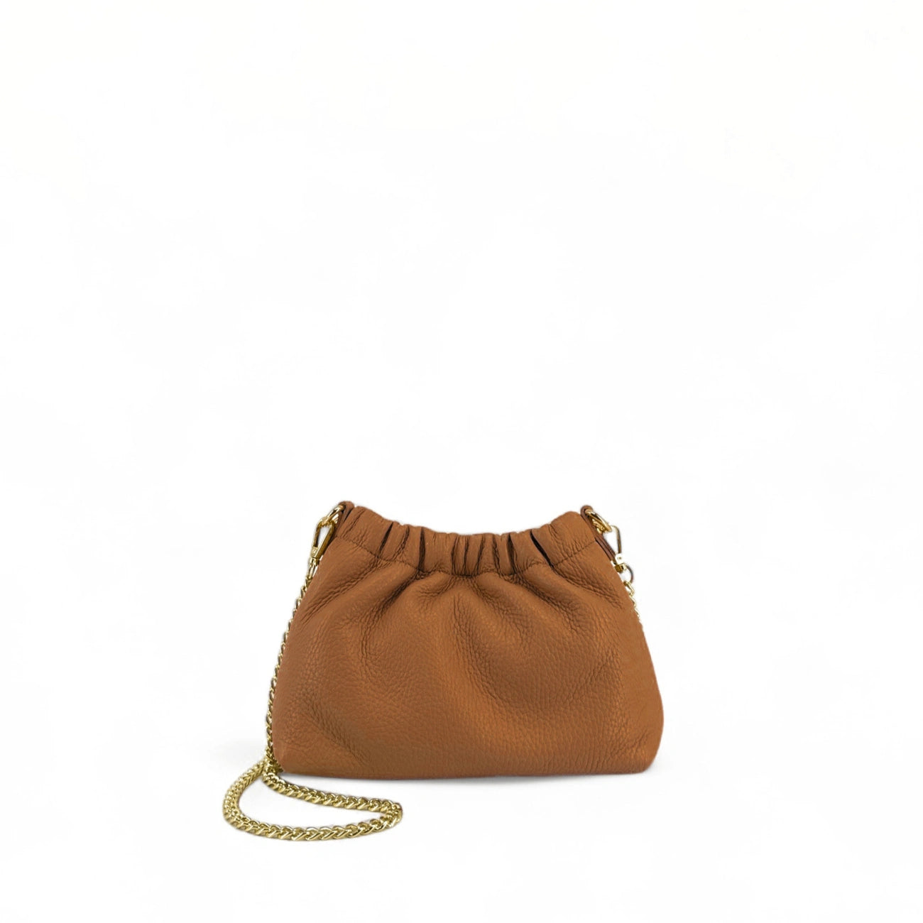 Pouch-Tasche aus genarbtem Leder LA POUCHINETTE Camel