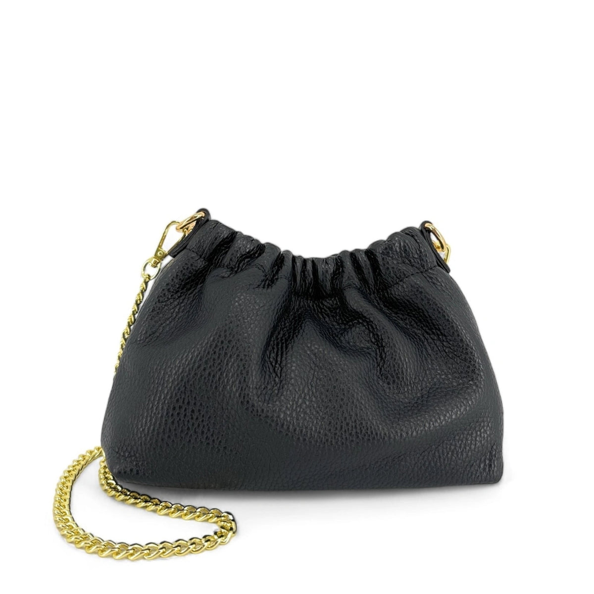 Pouch-Tasche aus genarbtem Leder LA POUCHINETTE Schwarz