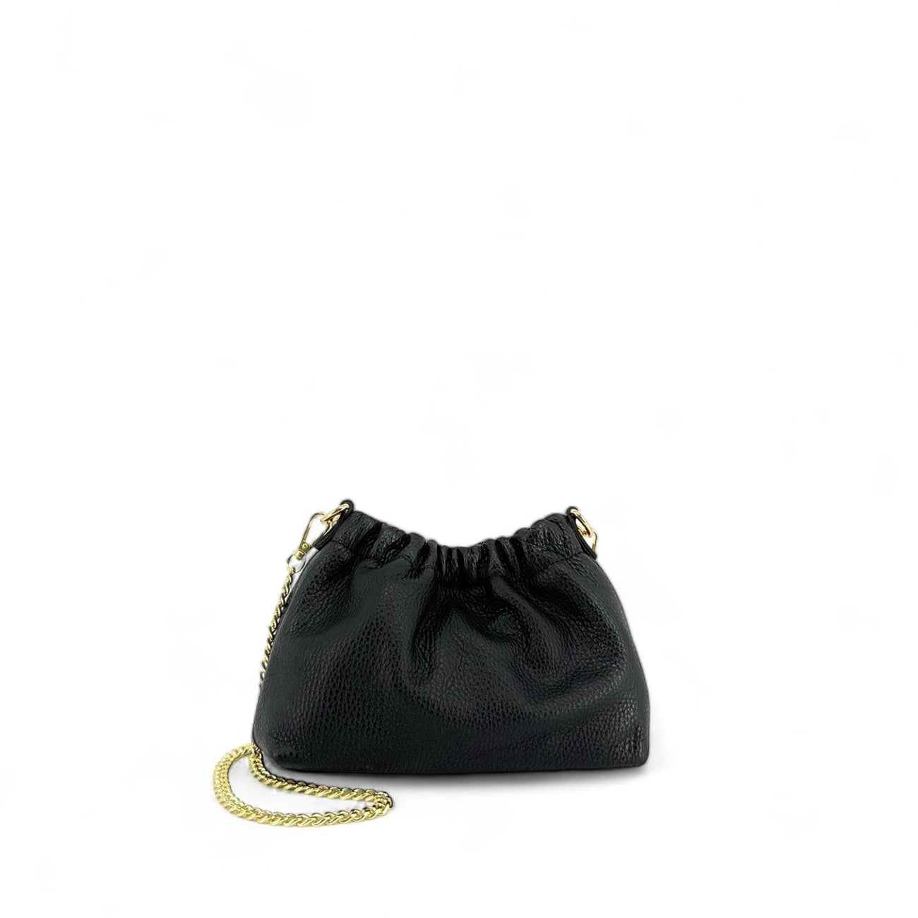 Pouch-Tasche aus genarbtem Leder LA POUCHINETTE Schwarz