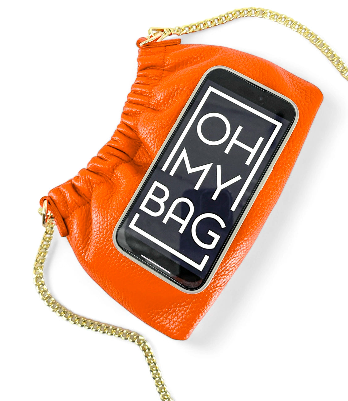 Pouch aus genarbtem Leder LA POUCHINETTE Orange