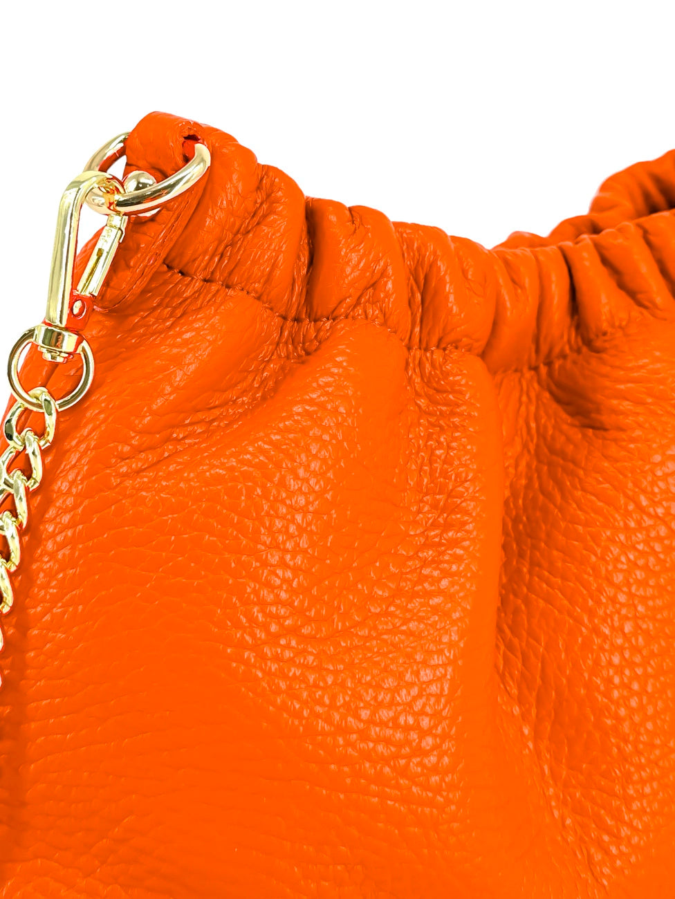 Pouch aus genarbtem Leder LA POUCHINETTE Orange