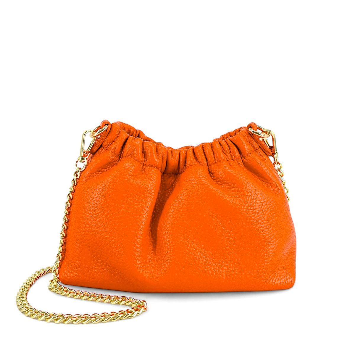 Pouch aus genarbtem Leder LA POUCHINETTE Orange