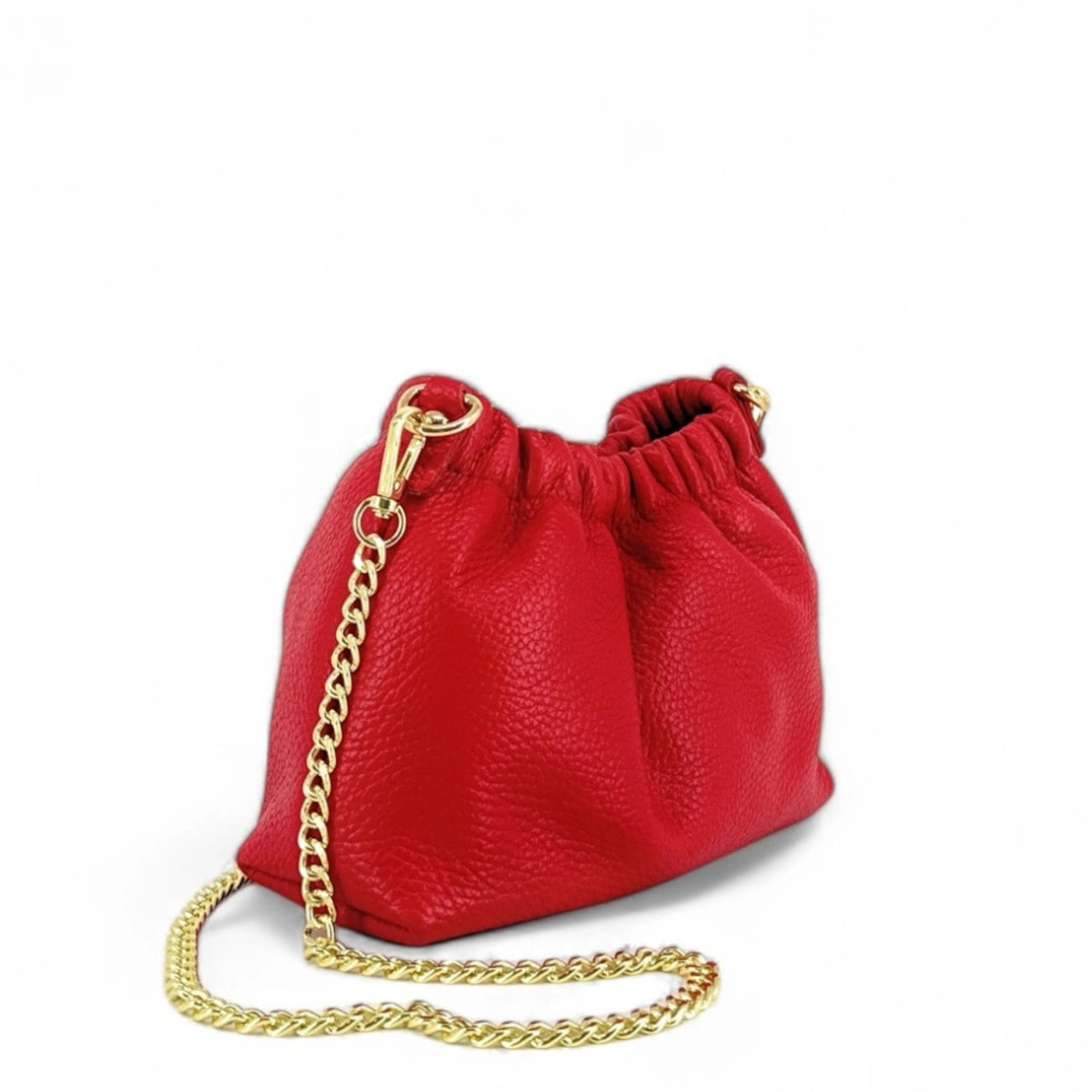 Bolso de cuero grano POUCHINETTE Garance rojo