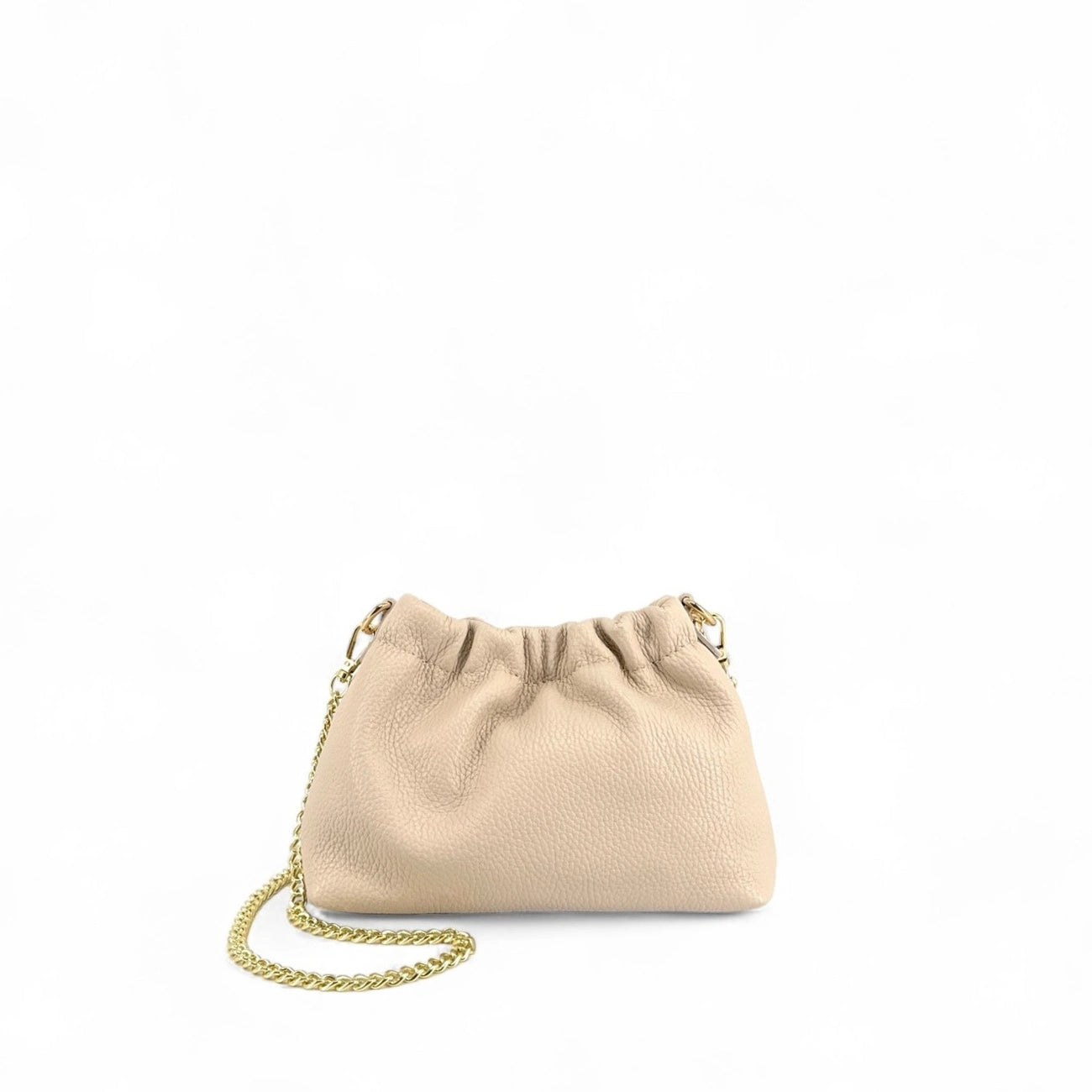 Bolso de cuero grano POUCHINETTE Lunar claro