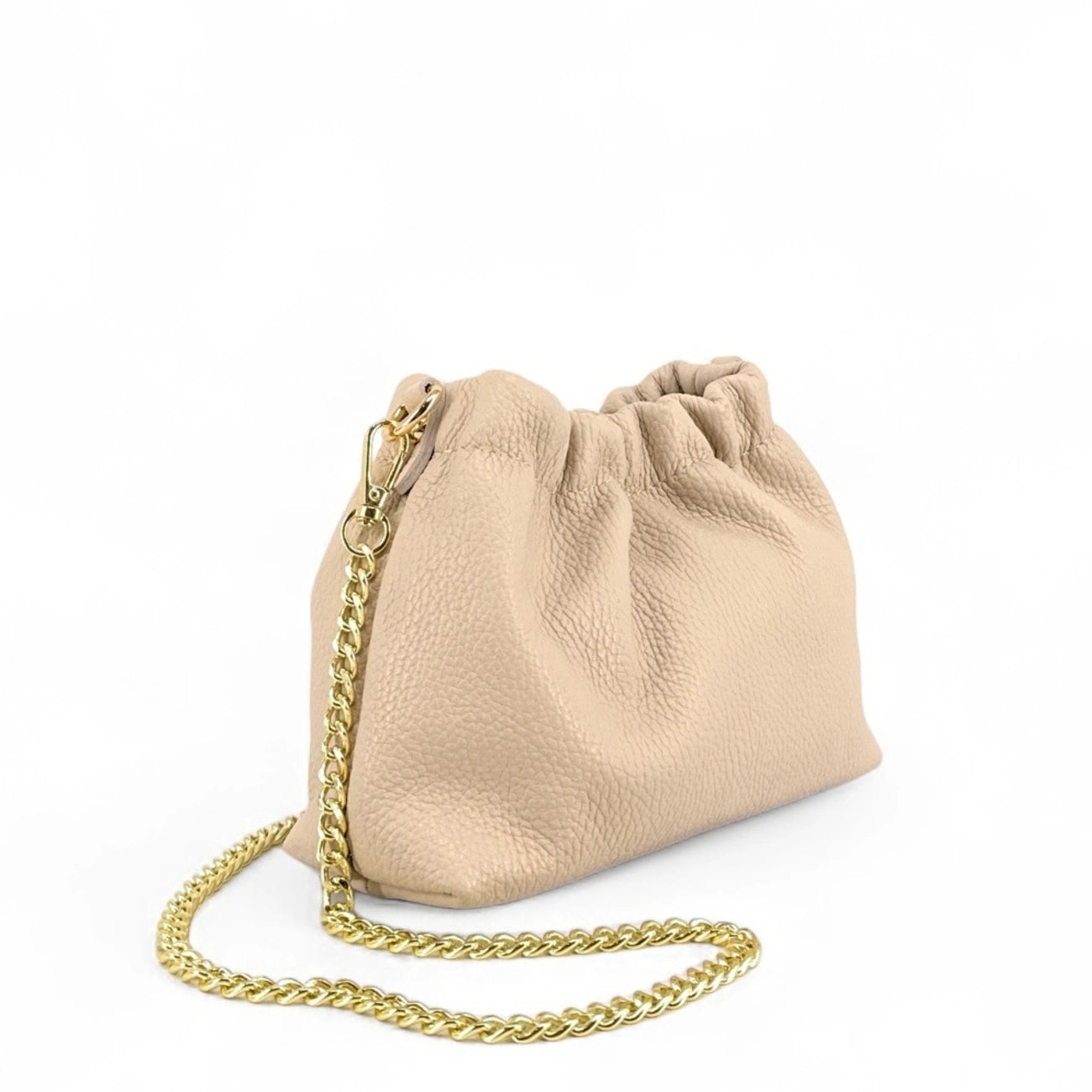 Bolso de cuero grano POUCHINETTE Lunar claro