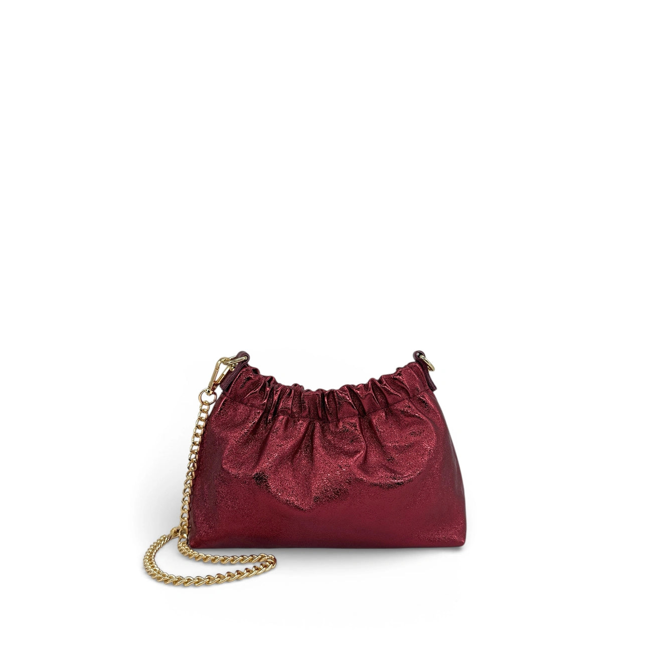 Bolso de cuero grano POUCHINETTE Rose fucsia