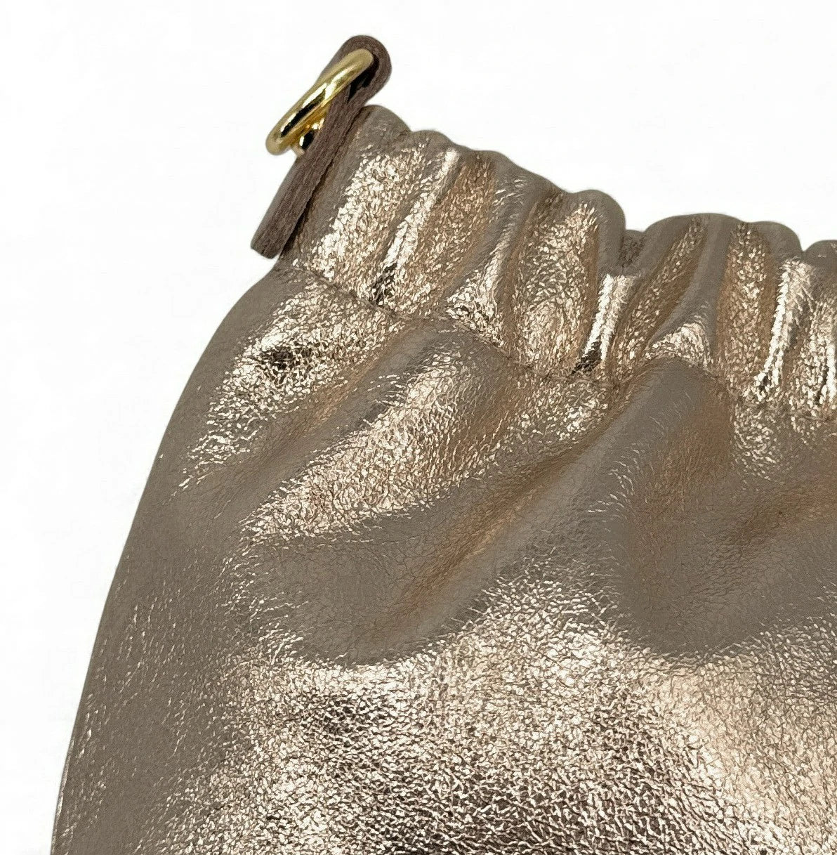 Pouch-Tasche aus schillerndem Leder LA POUCHINETTE Champagner