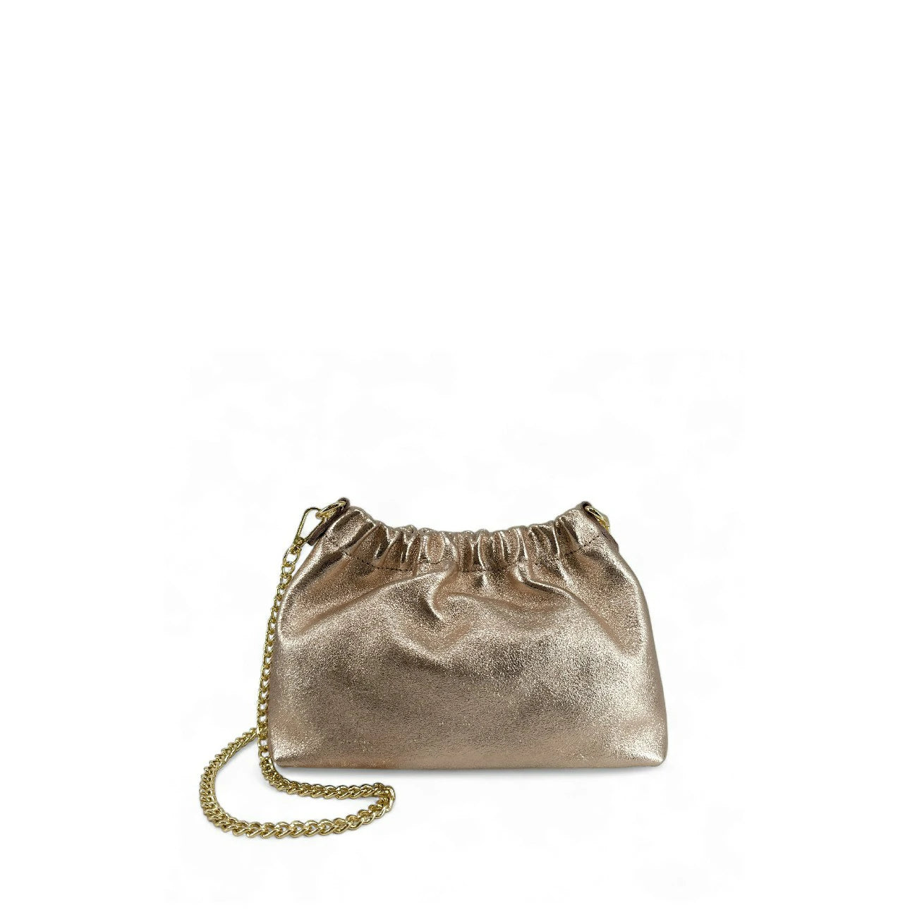 Sac pouch en cuir irisé LA POUCHINETTE Champagne