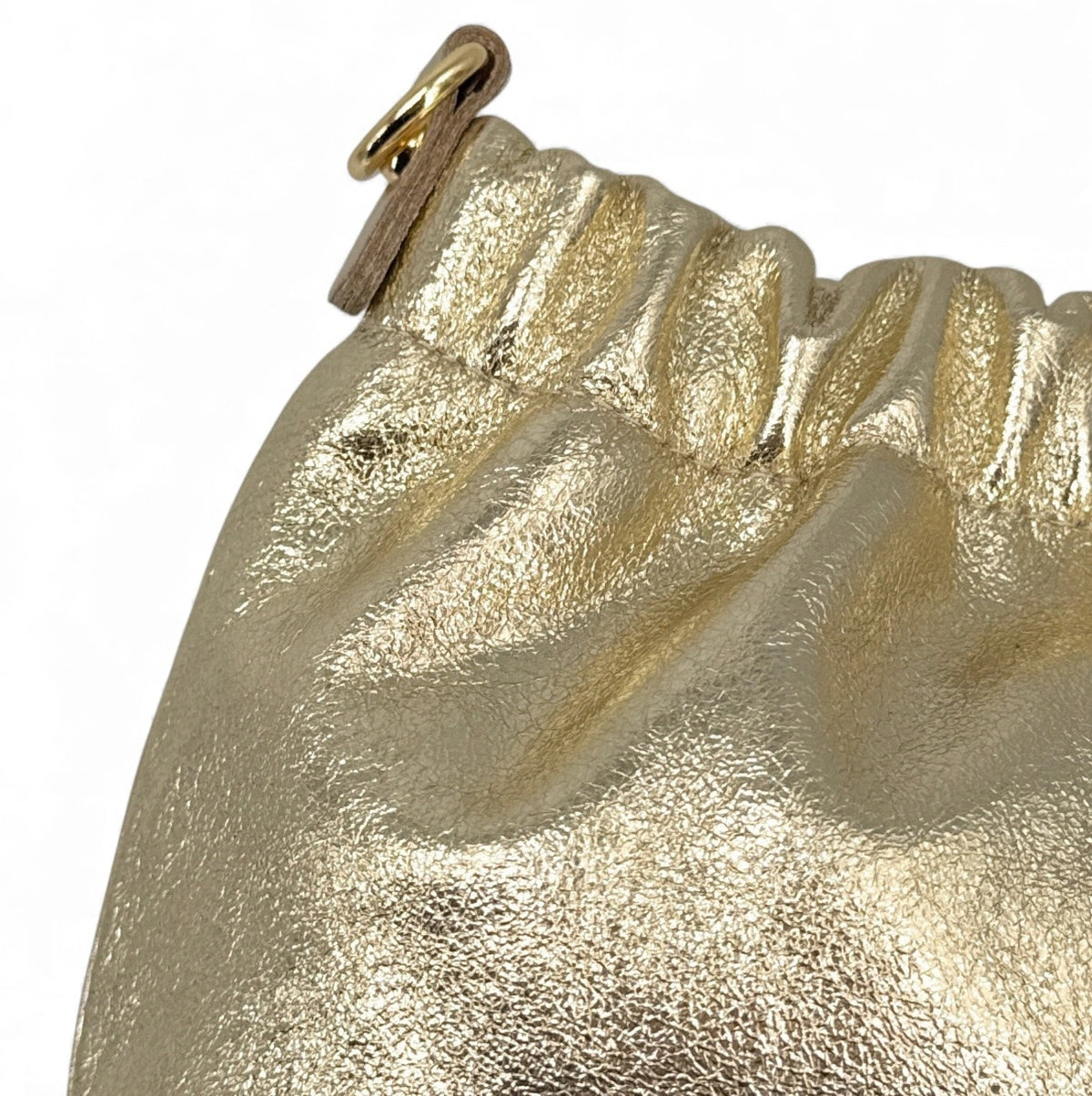 Borsa pouch in pelle iridescente LA POUCHINETTE Oro pallido