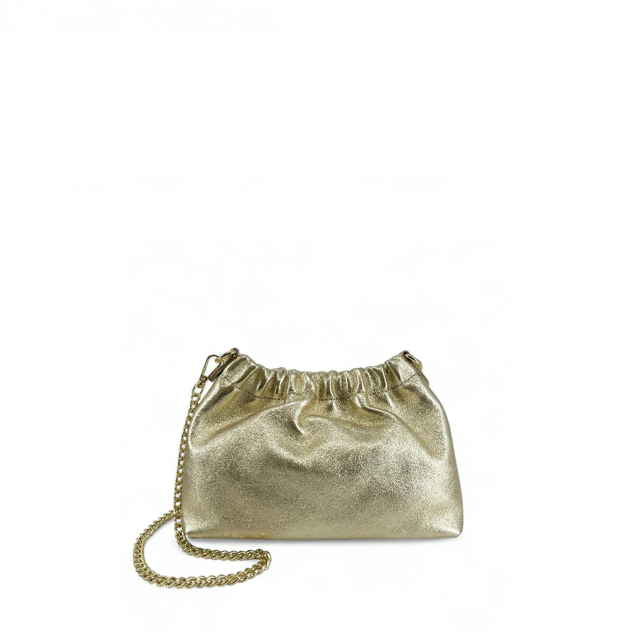 Sac pouch en cuir irisé LA POUCHINETTE Or pâle