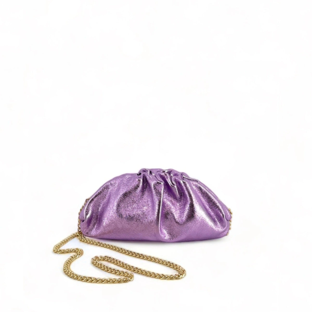 Mini-sac à main pouch en cuir irisé RIO Mauve
