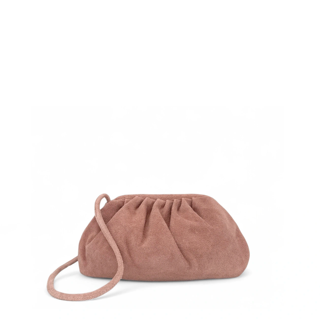 Sac à main pouch en daim BRASILIA Rose nude