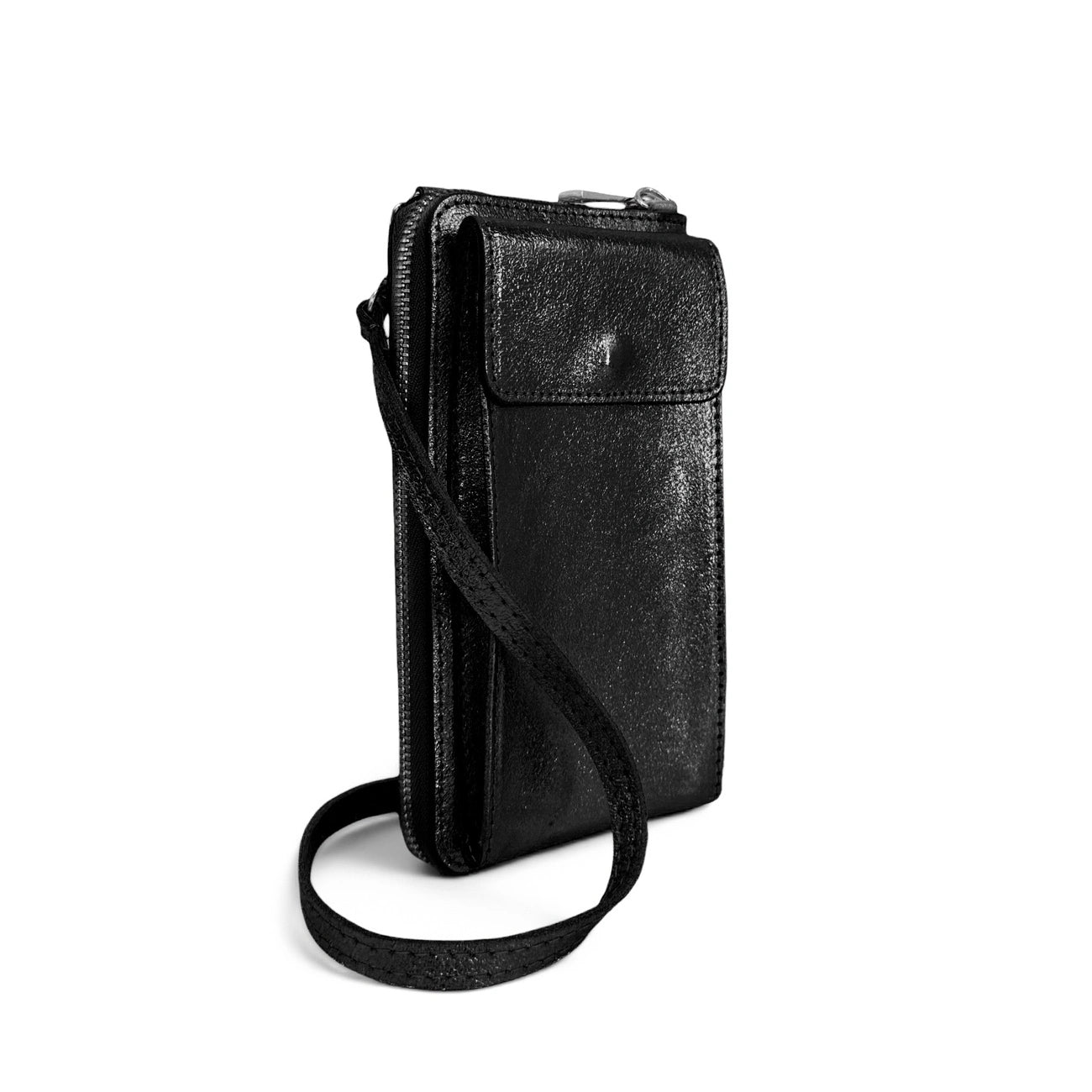Mini-sac pochette en cuir irisé STREET Noir irisé