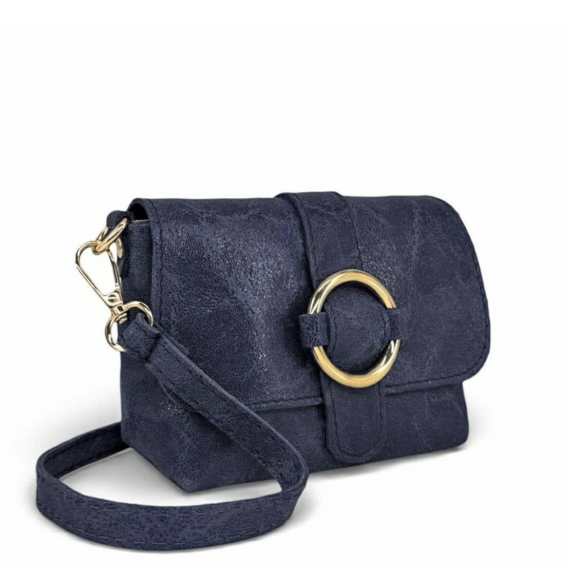 Mini sac en cuir brossé LITTLE VERONE Bleu marine