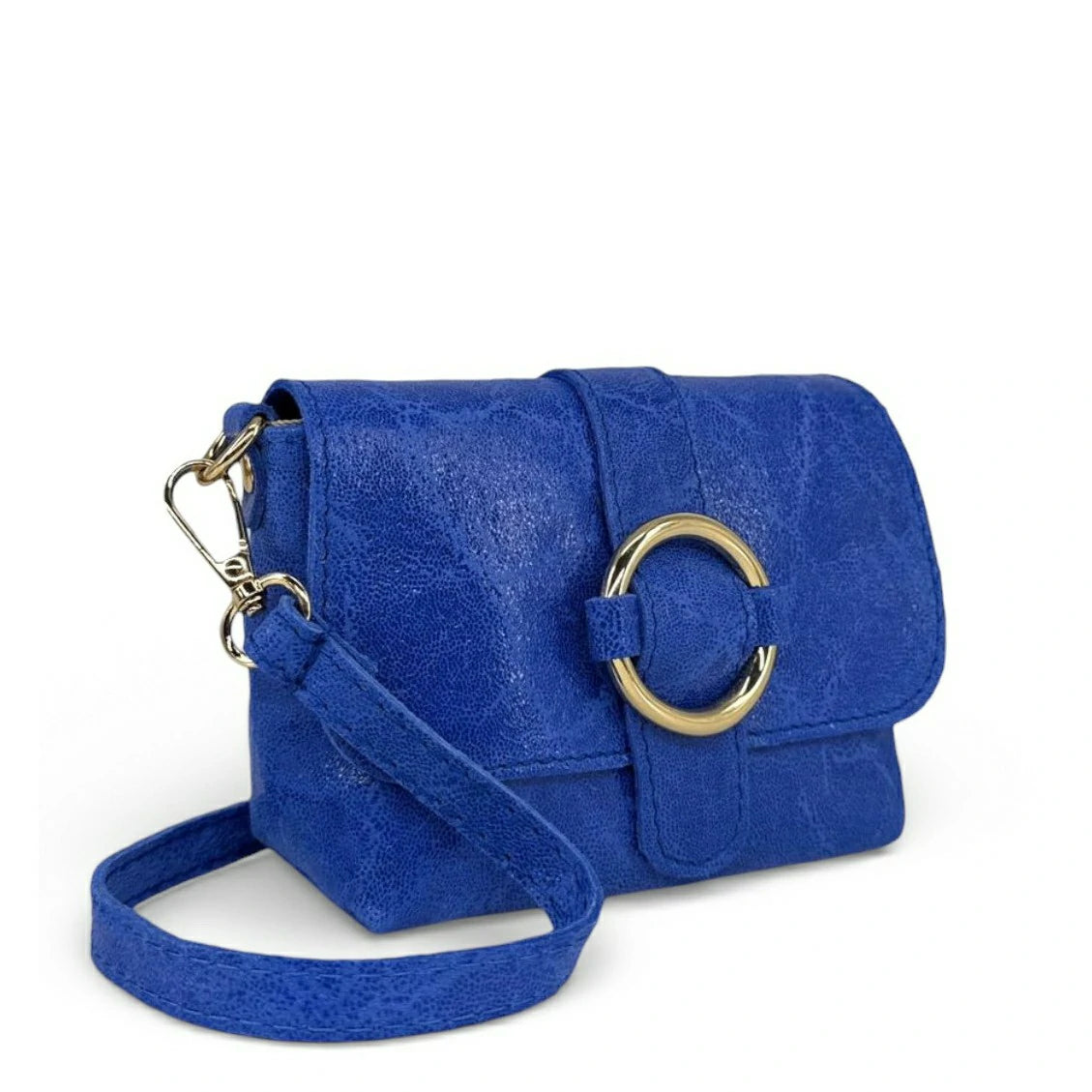 Mini sac en cuir brossé LITTLE VERONE Bleu roi