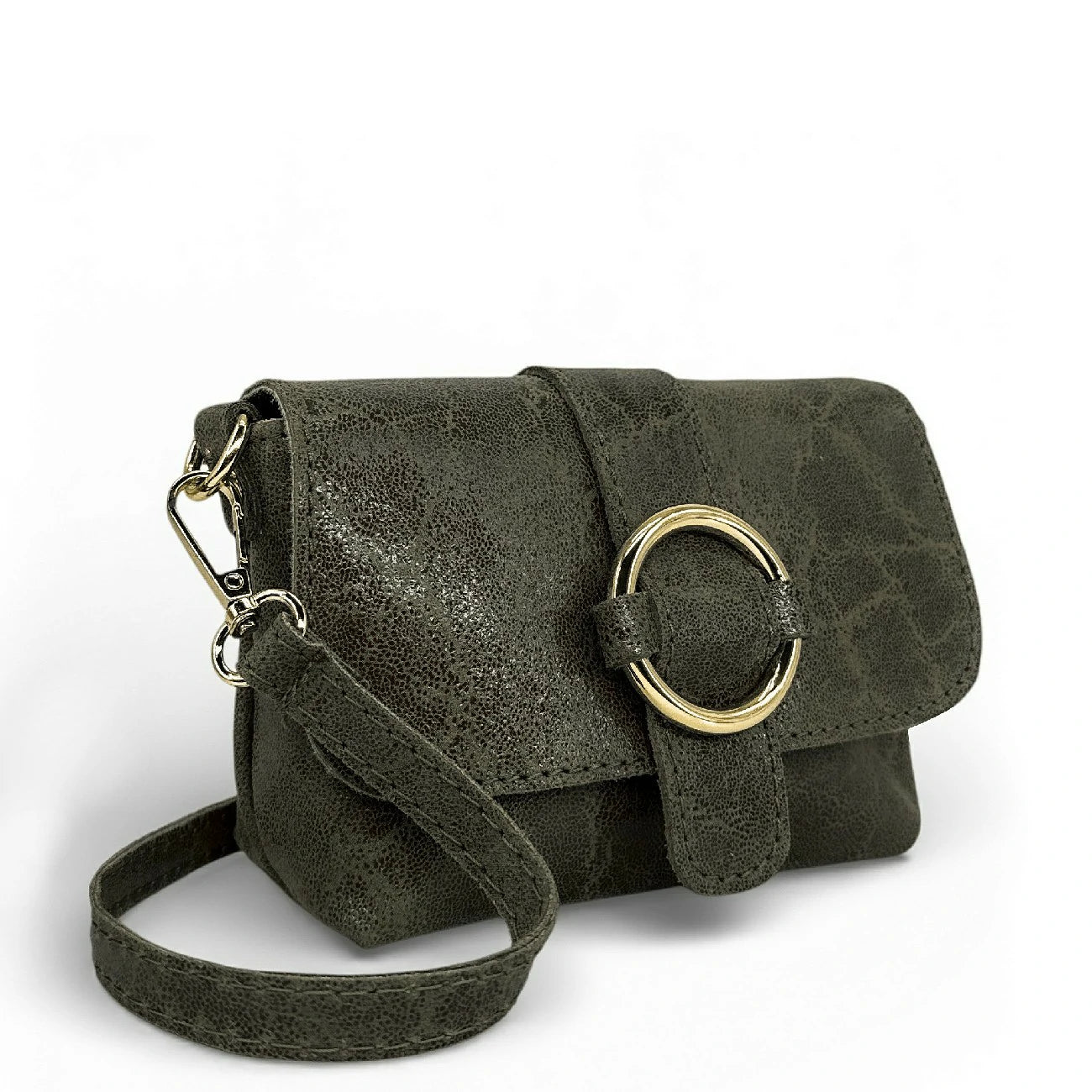 Mini sac en cuir brossé LITTLE VERONE Kaki