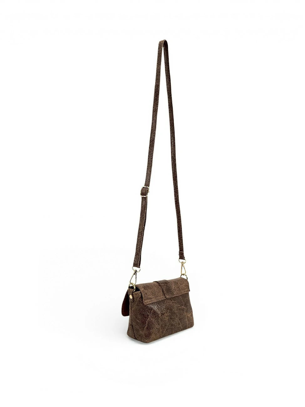 BERLINGOT mocha brushed leather micro bag