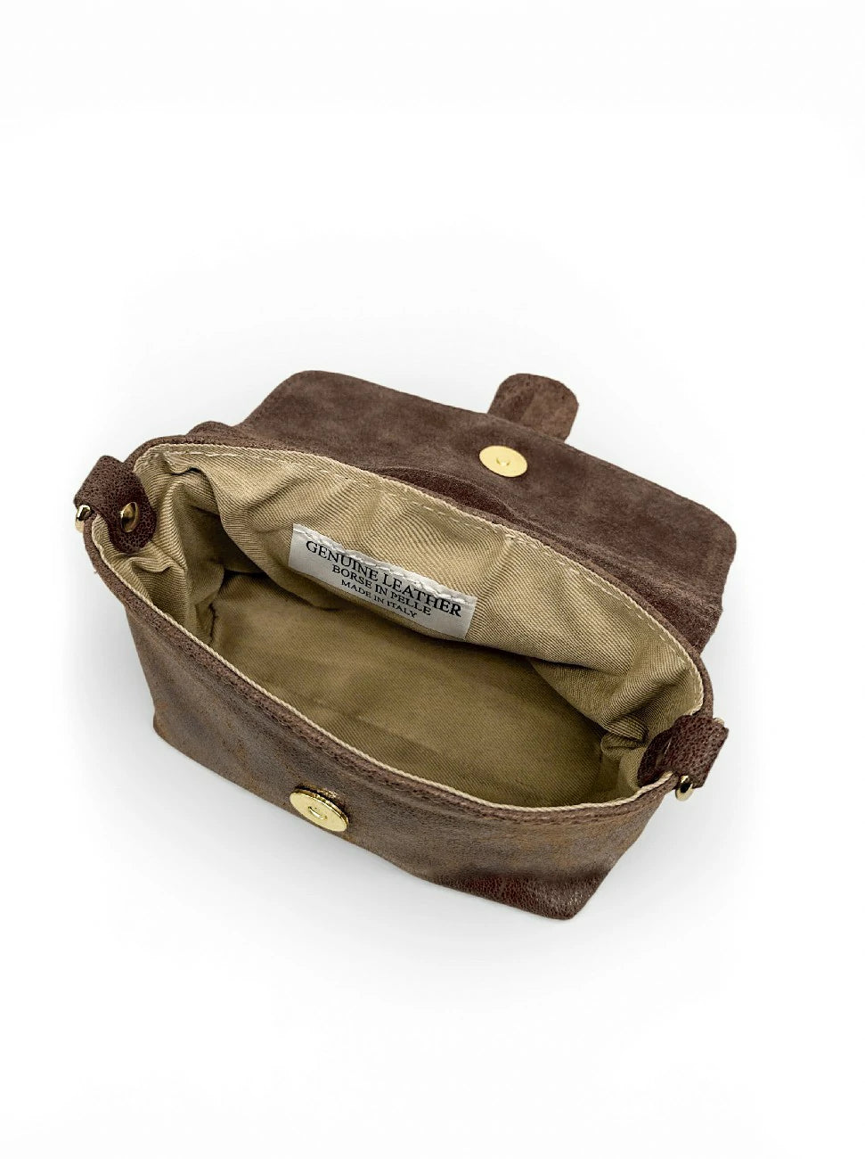BERLINGOT mocha brushed leather micro bag