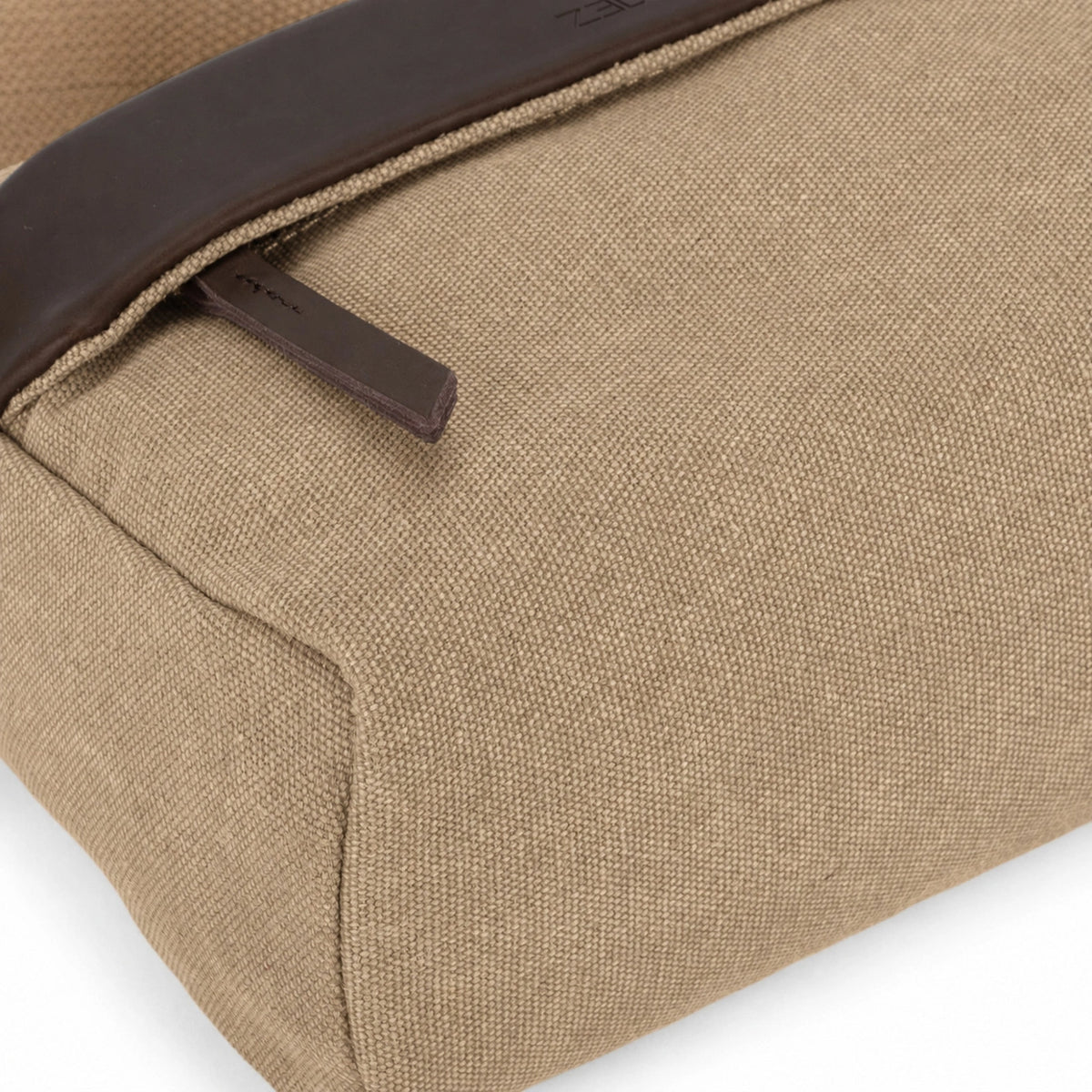 Umhängetasche aus Canvas und Leder GARIBALDI Dunkelbeige