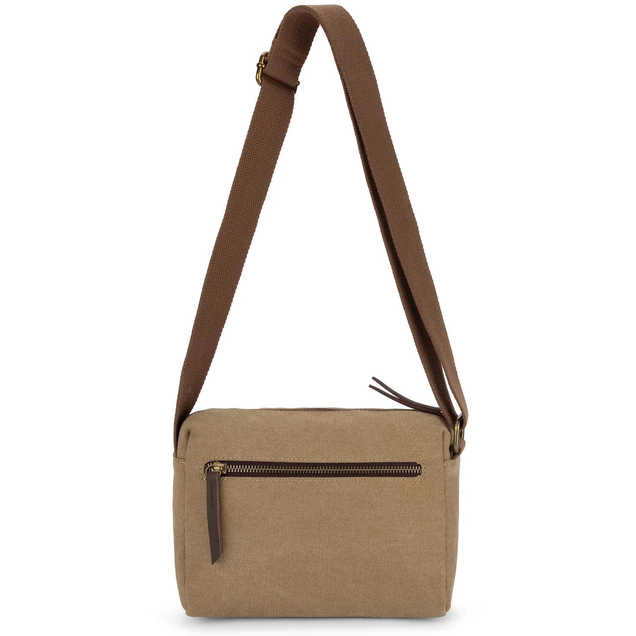 Sac trotteur en toile et cuir GARIBALDI Beige foncé