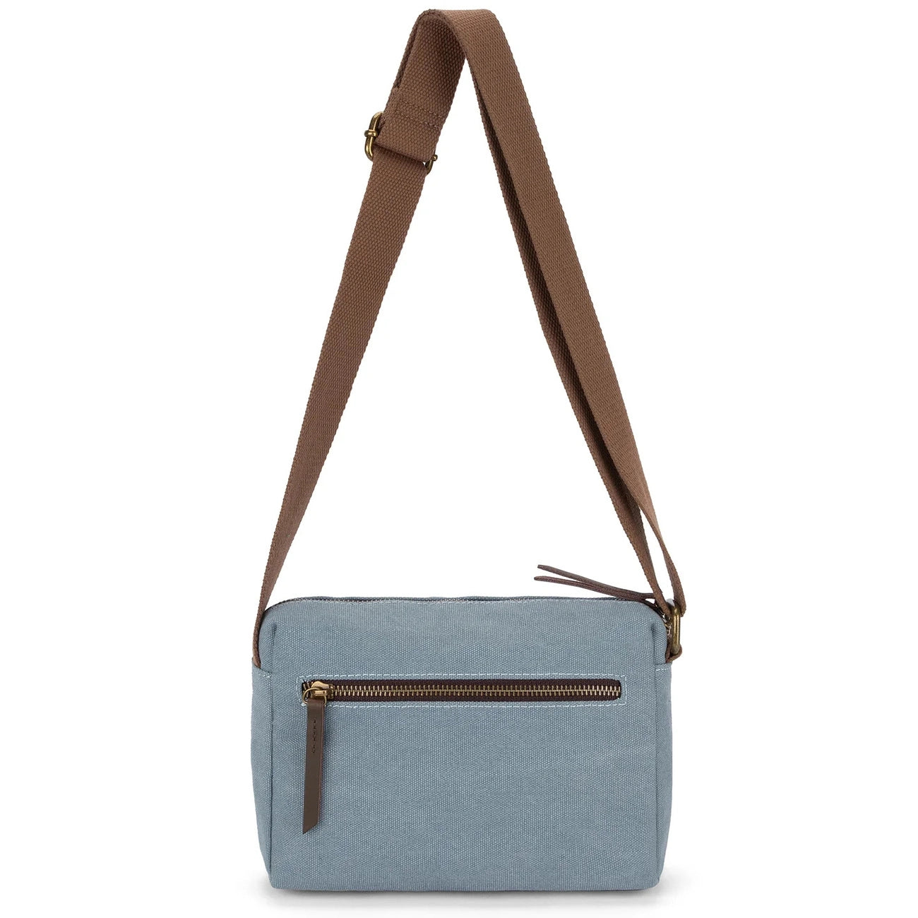 Sac trotteur en toile et cuir GARIBALDI Bleu gris