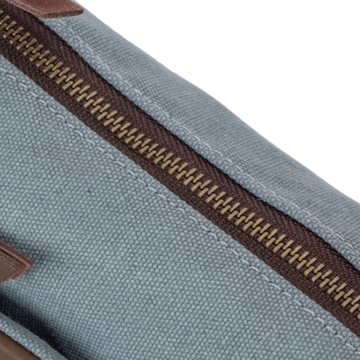 Umhängetasche aus Canvas und Leder GARIBALDI Blaugrau