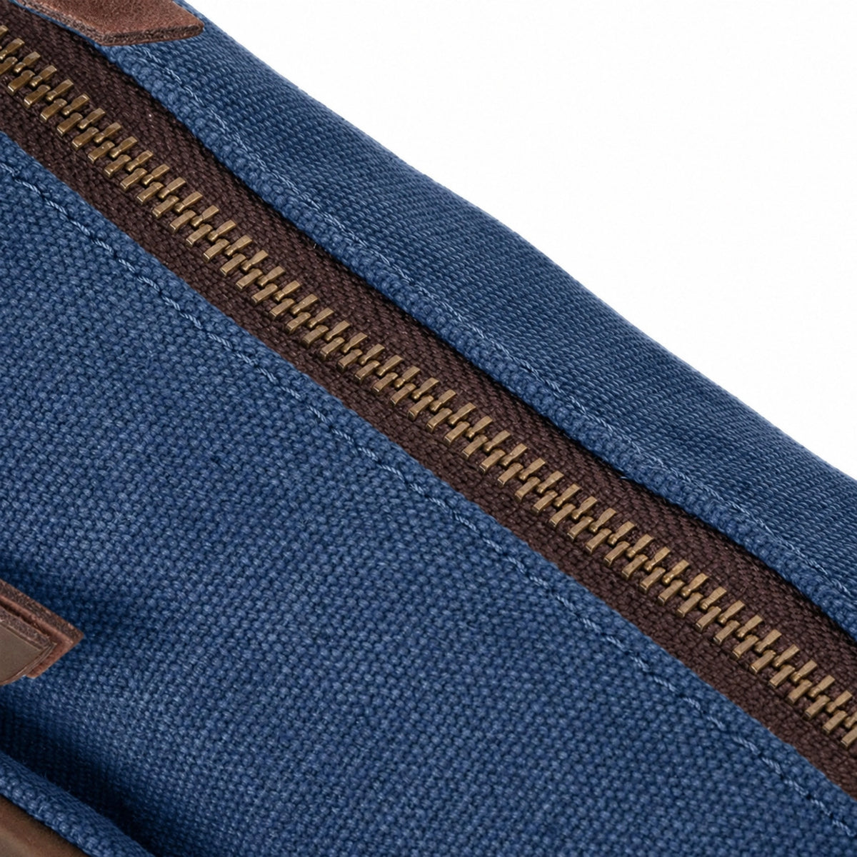 Umhängetasche aus Canvas und Leder GARIBALDI Denimblau