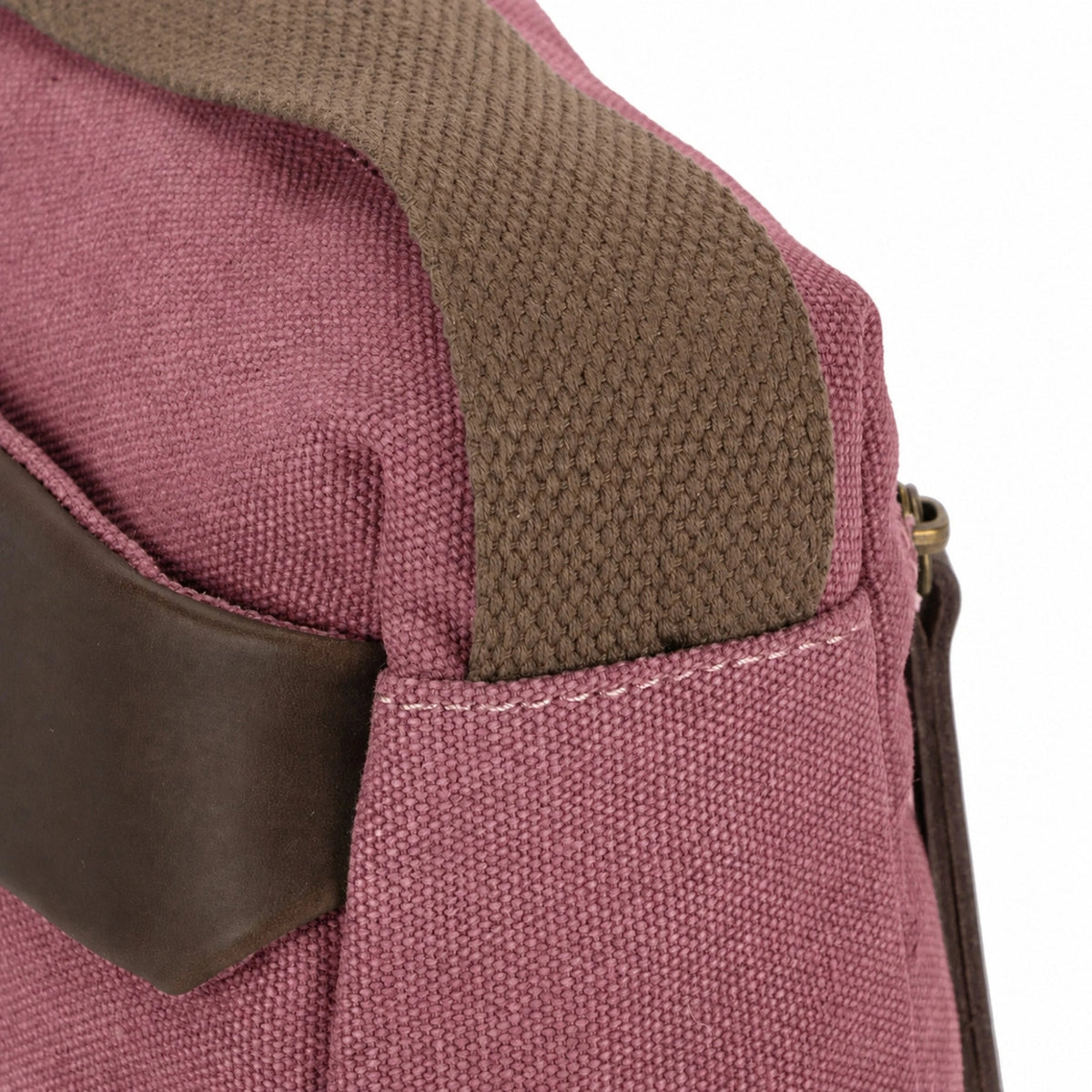 Umhängetasche aus Canvas und Leder GARIBALDI Bordeauxrot