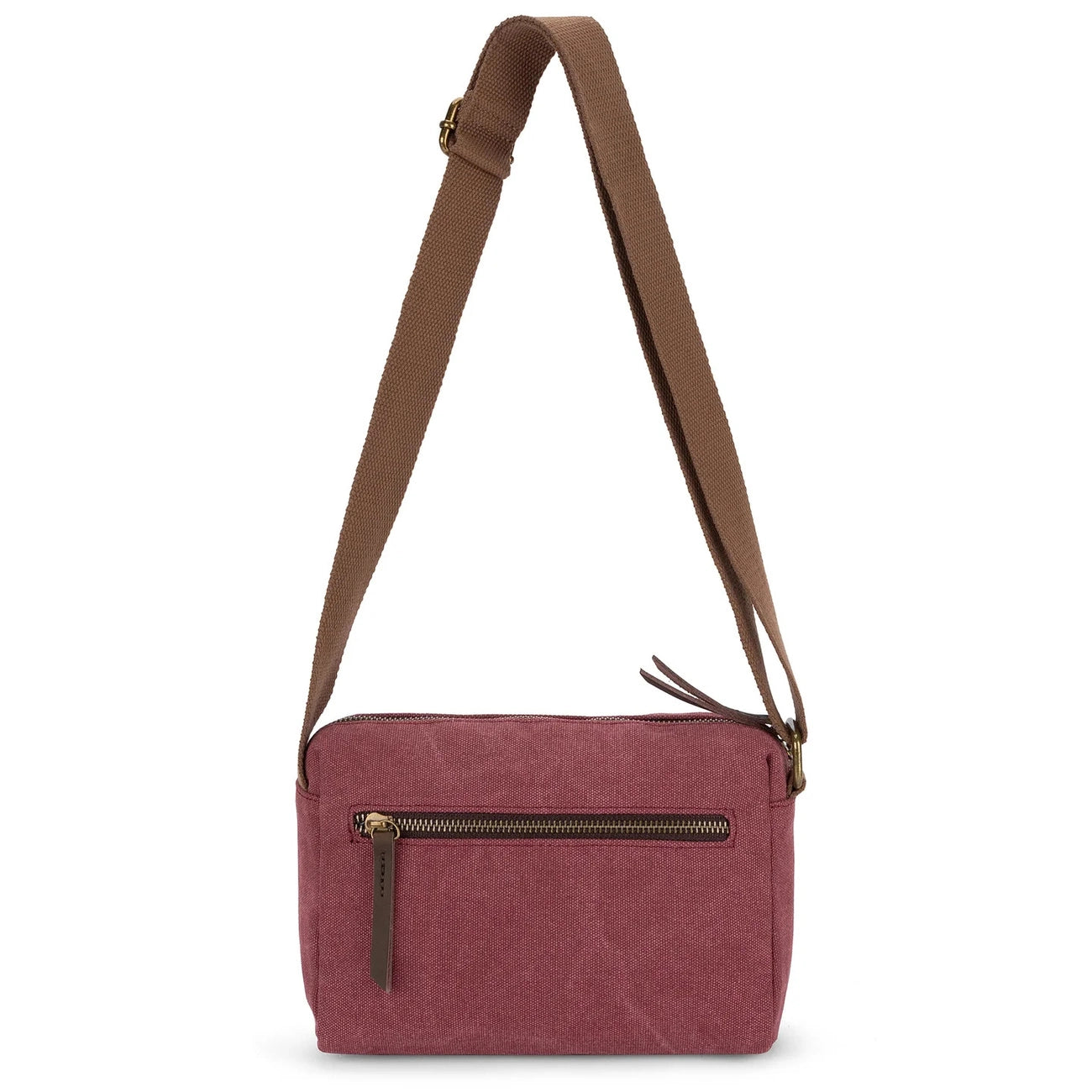 Sac trotteur en toile et cuir GARIBALDI Rouge bordeaux