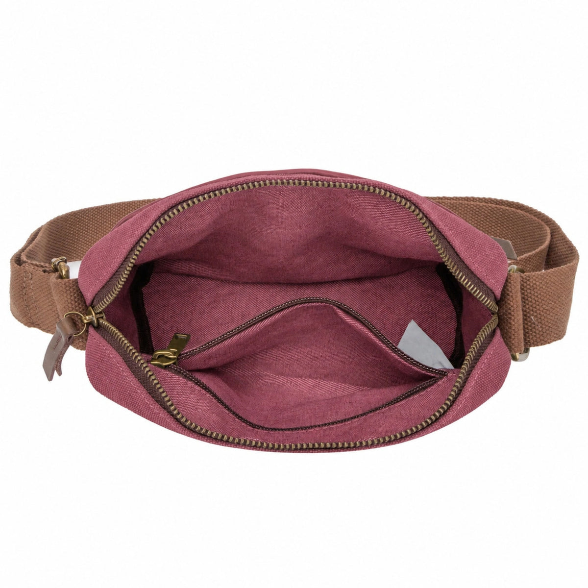 Umhängetasche aus Canvas und Leder GARIBALDI Bordeauxrot