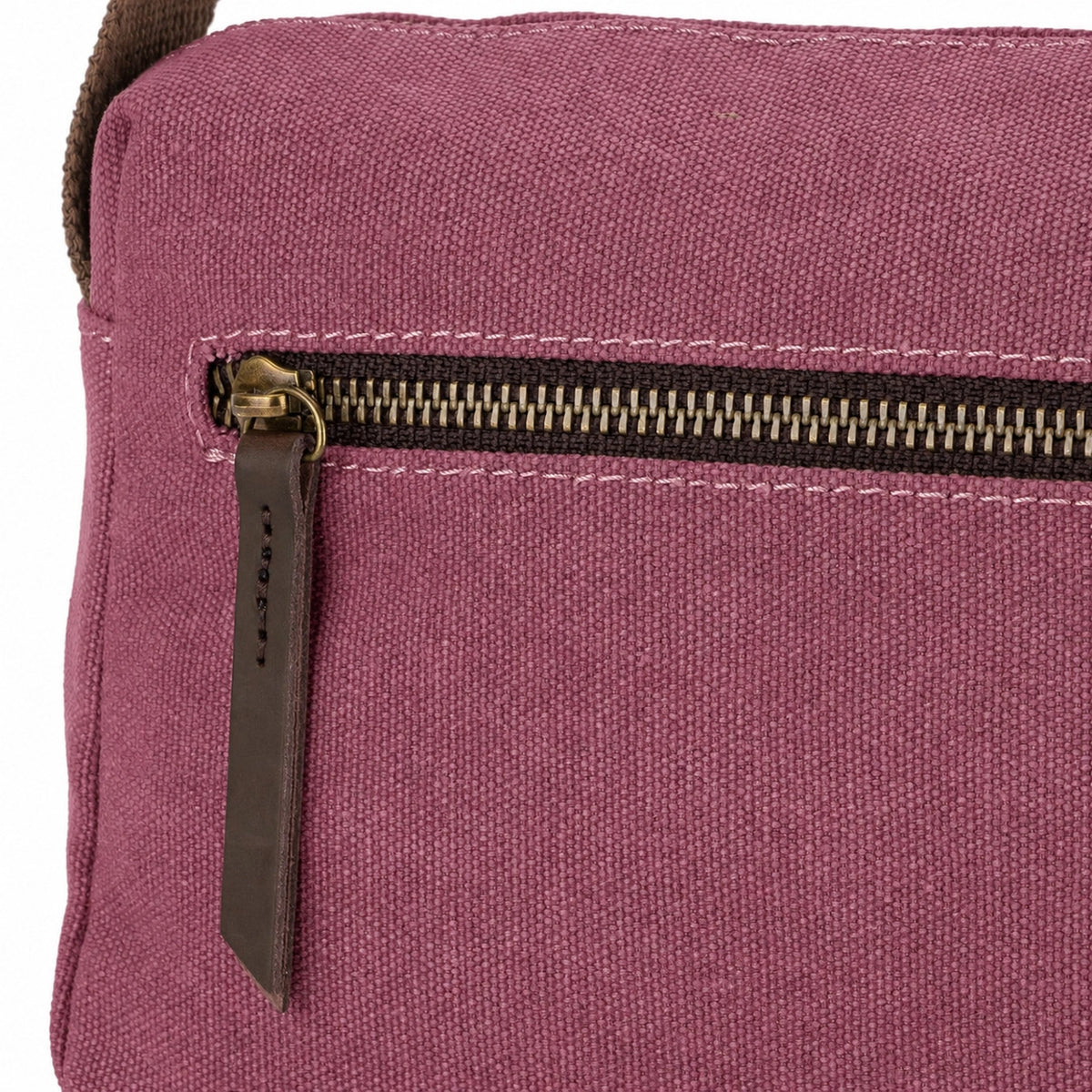 Umhängetasche aus Canvas und Leder GARIBALDI Bordeauxrot