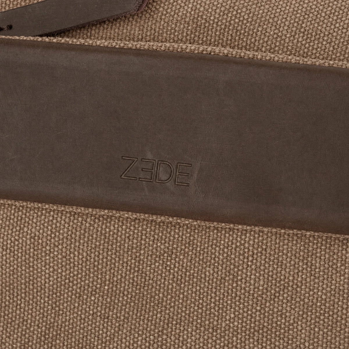 Umhängetasche aus Canvas und Leder GARIBALDI Dunkles Camelbraun