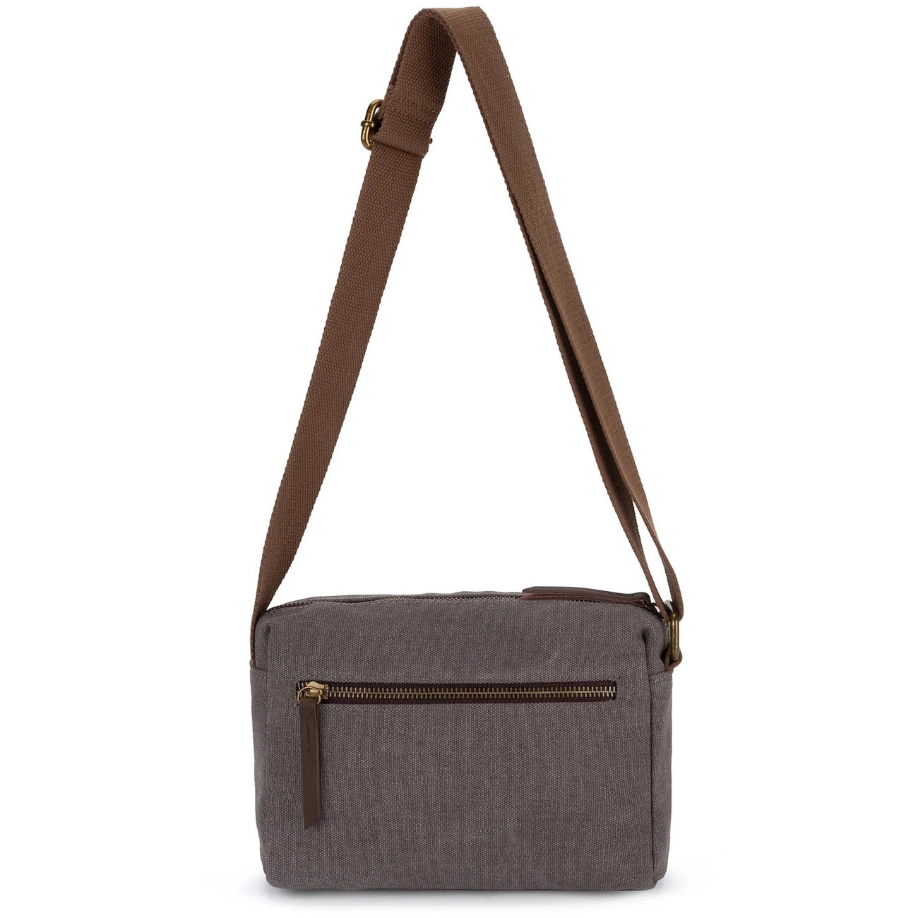 Sac trotteur en toile et cuir GARIBALDI Gris taupé