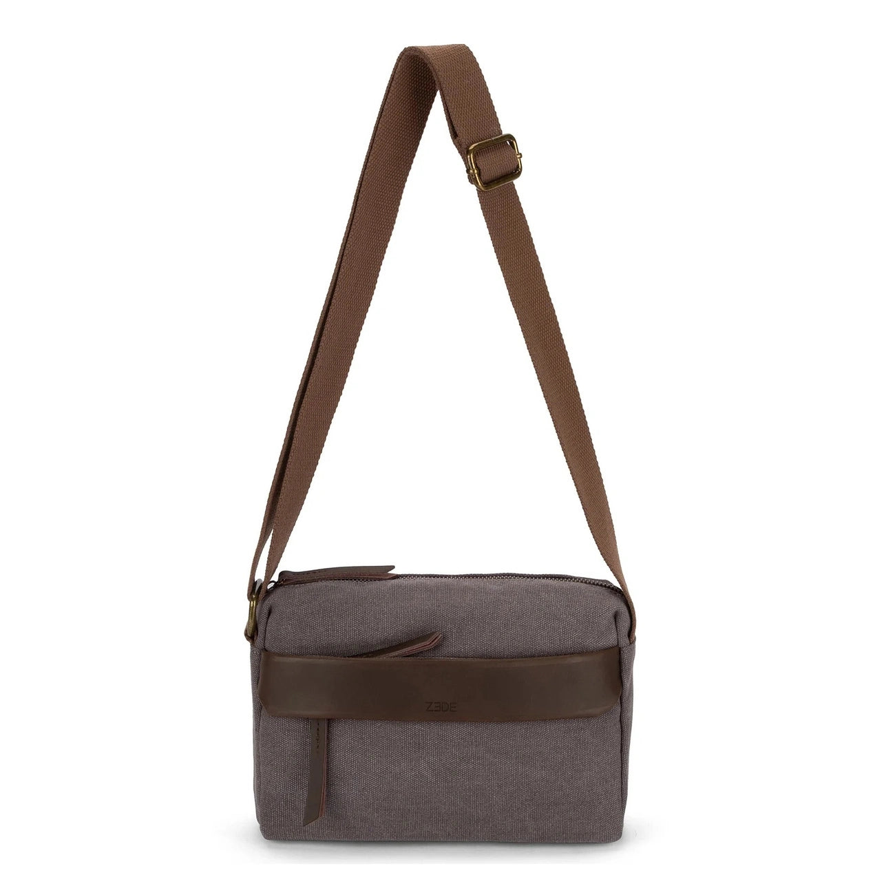 Sac trotteur en toile et cuir GARIBALDI Gris taupé