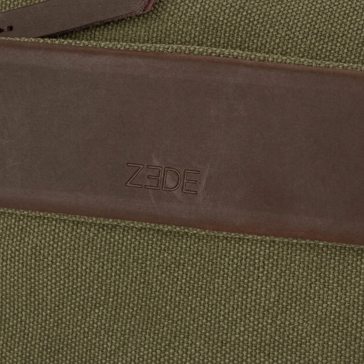Umhängetasche aus Canvas und Leder GARIBALDI Olivgrün