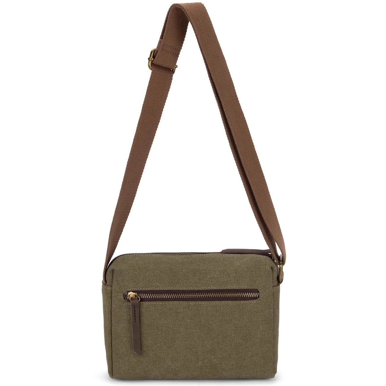 Sac trotteur en toile et cuir GARIBALDI Vert olive