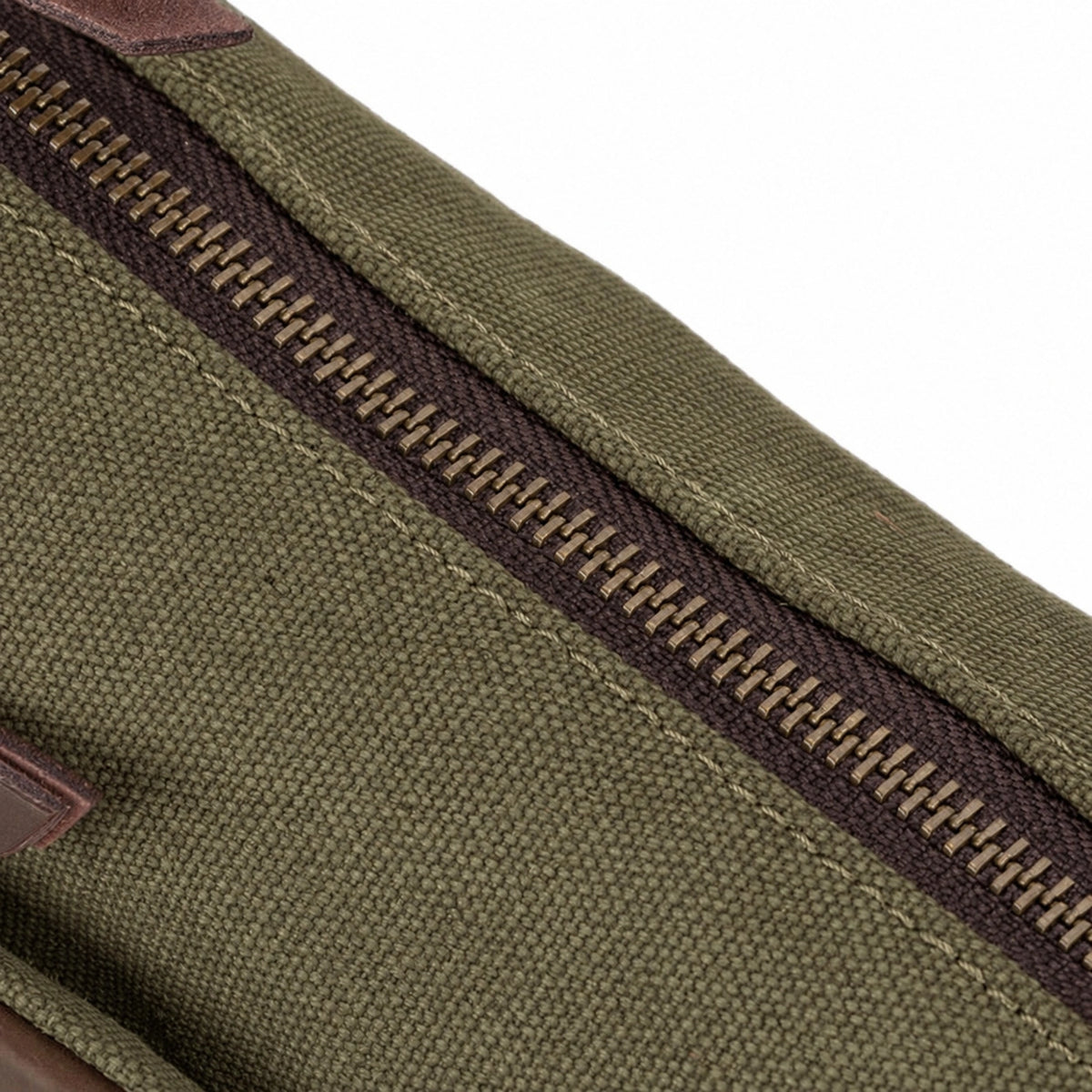 Umhängetasche aus Canvas und Leder GARIBALDI Olivgrün