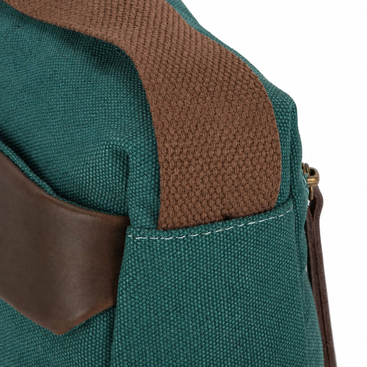Umhängetasche aus Canvas und Leder GARIBALDI Entengrün