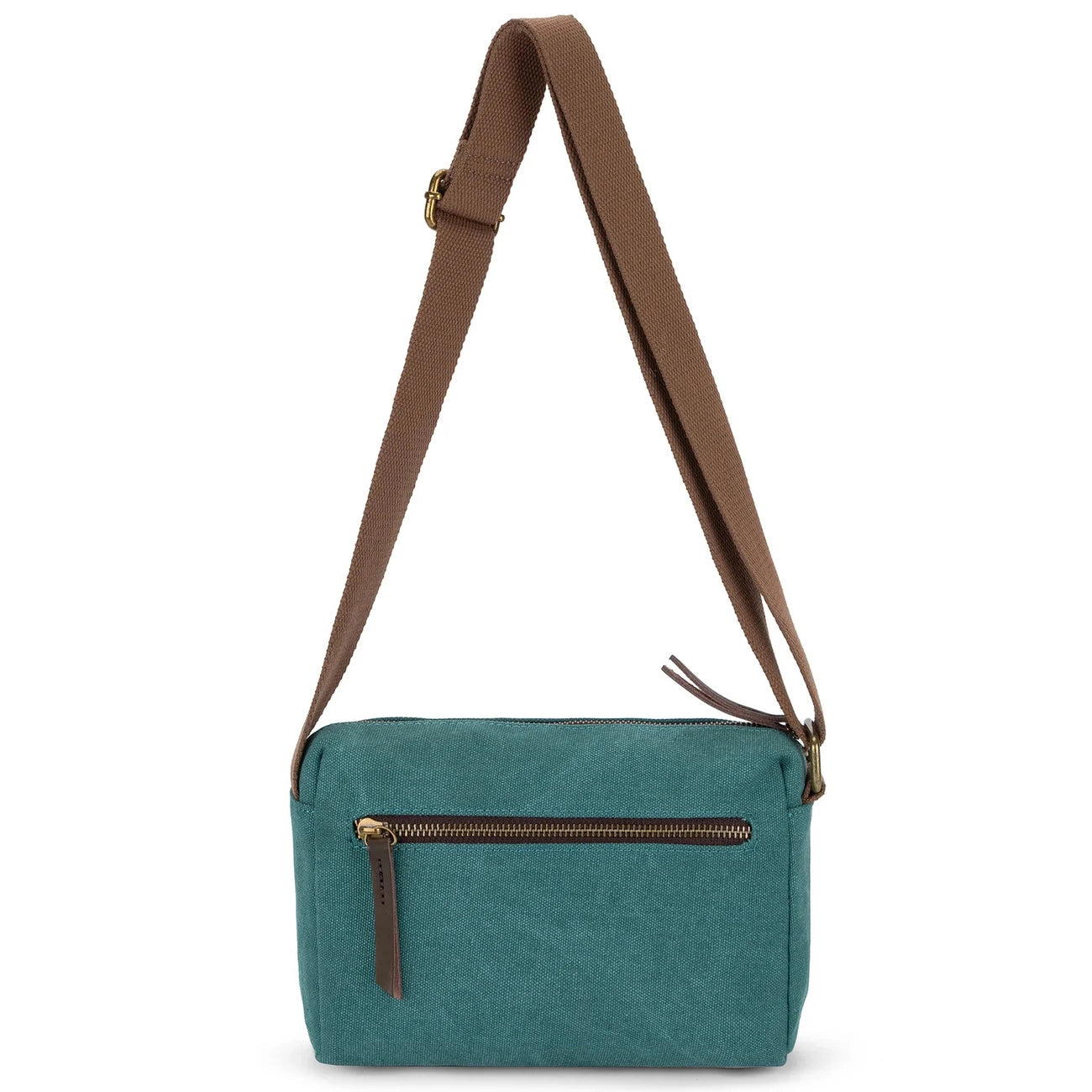Sac trotteur en toile et cuir GARIBALDI Vert canard