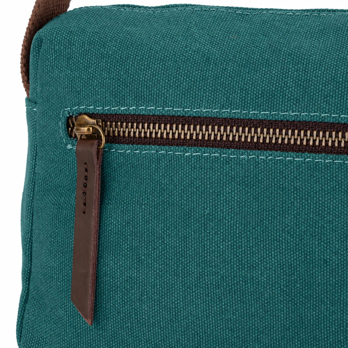 Umhängetasche aus Canvas und Leder GARIBALDI Entengrün