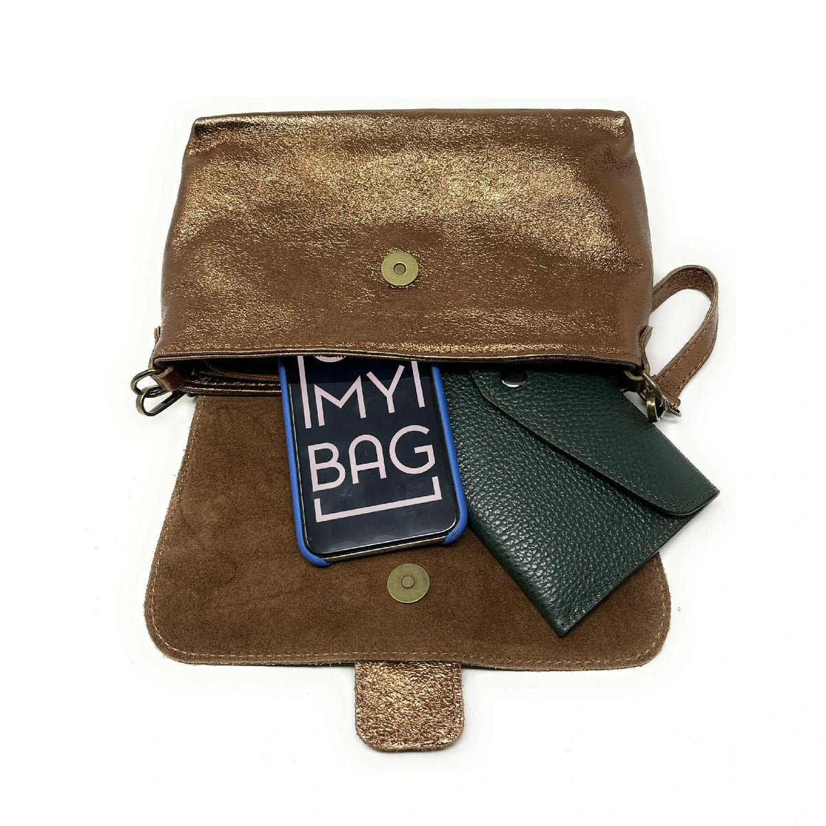 Mini borsa in pelle iridescente VERONE Bronzo