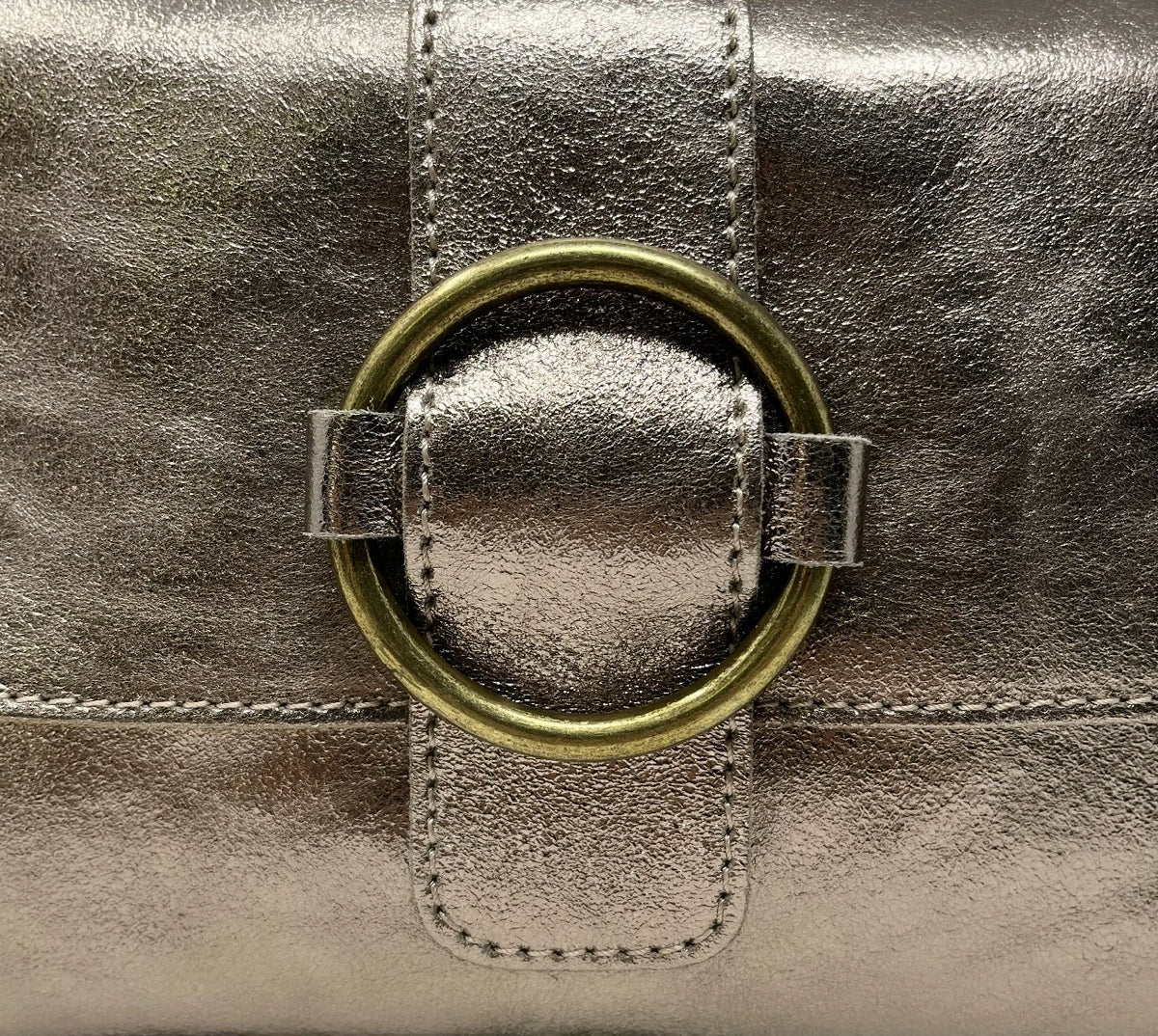 Mini-Tasche aus schillerndem Leder VERONE Champagner irisierend