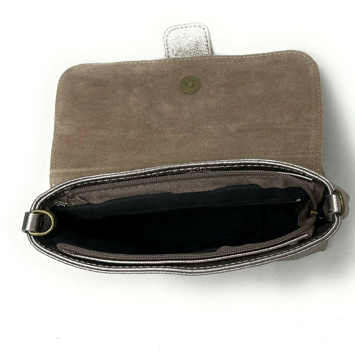 Mini-Tasche aus schillerndem Leder VERONE Champagner irisierend