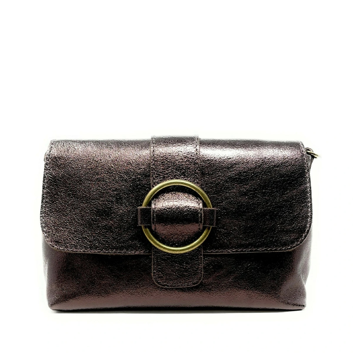 VERONE Iridescent Leather Mini Bag Iridescent Chocolate