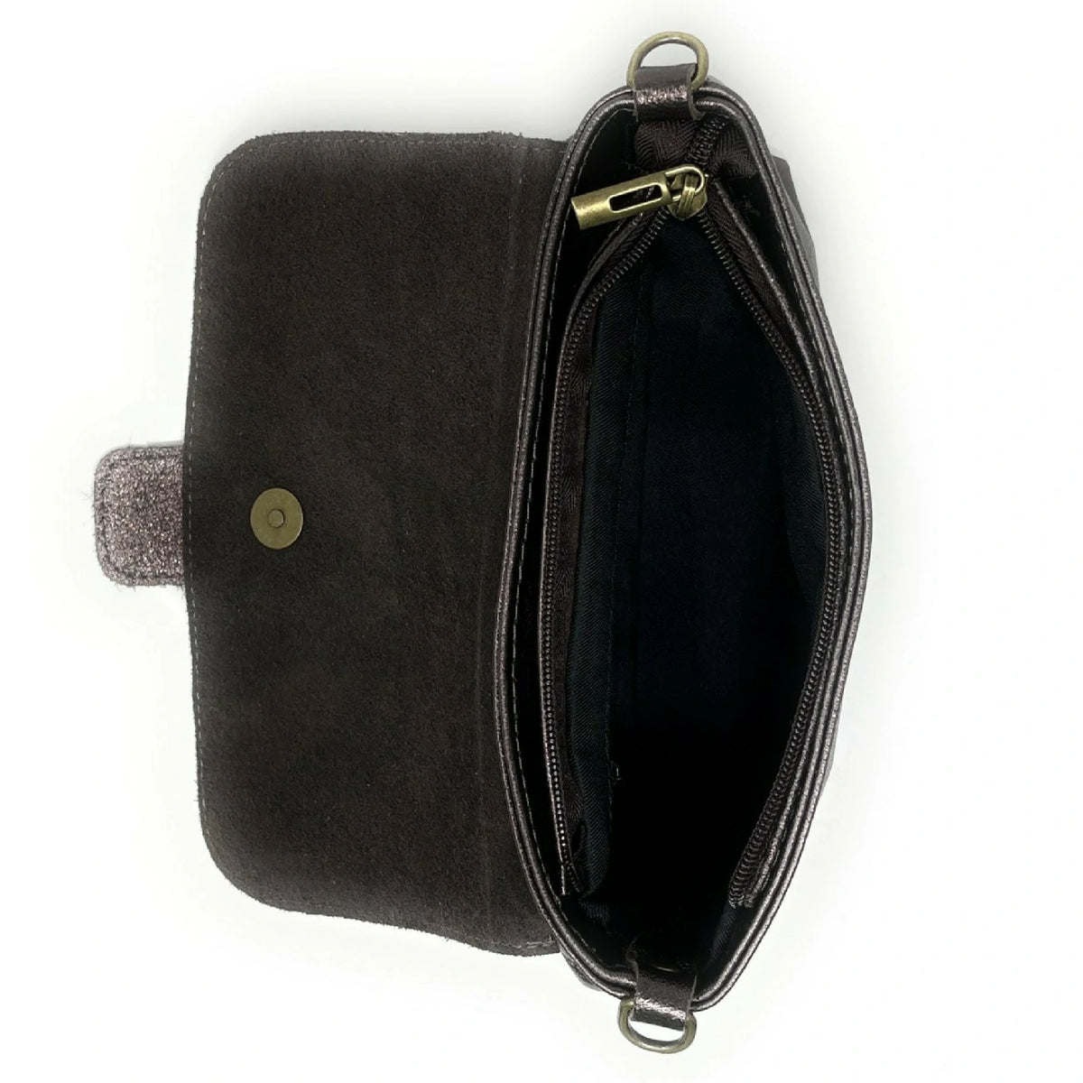 VERONE Iridescent Leather Mini Bag Iridescent Chocolate