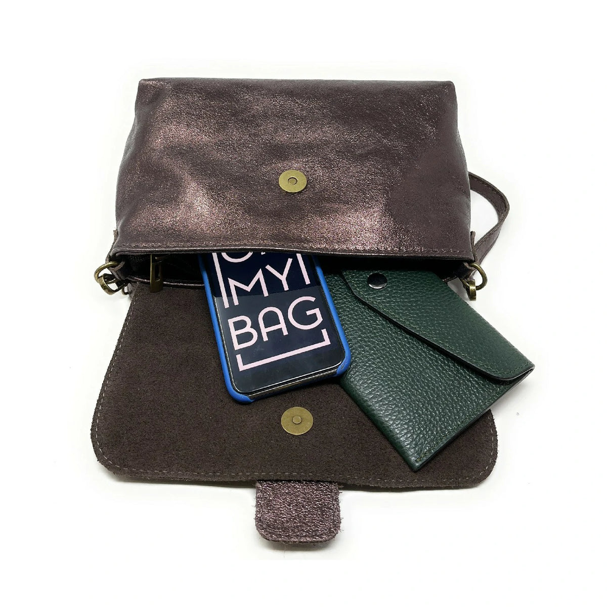 VERONE Iridescent Leather Mini Bag Iridescent Chocolate