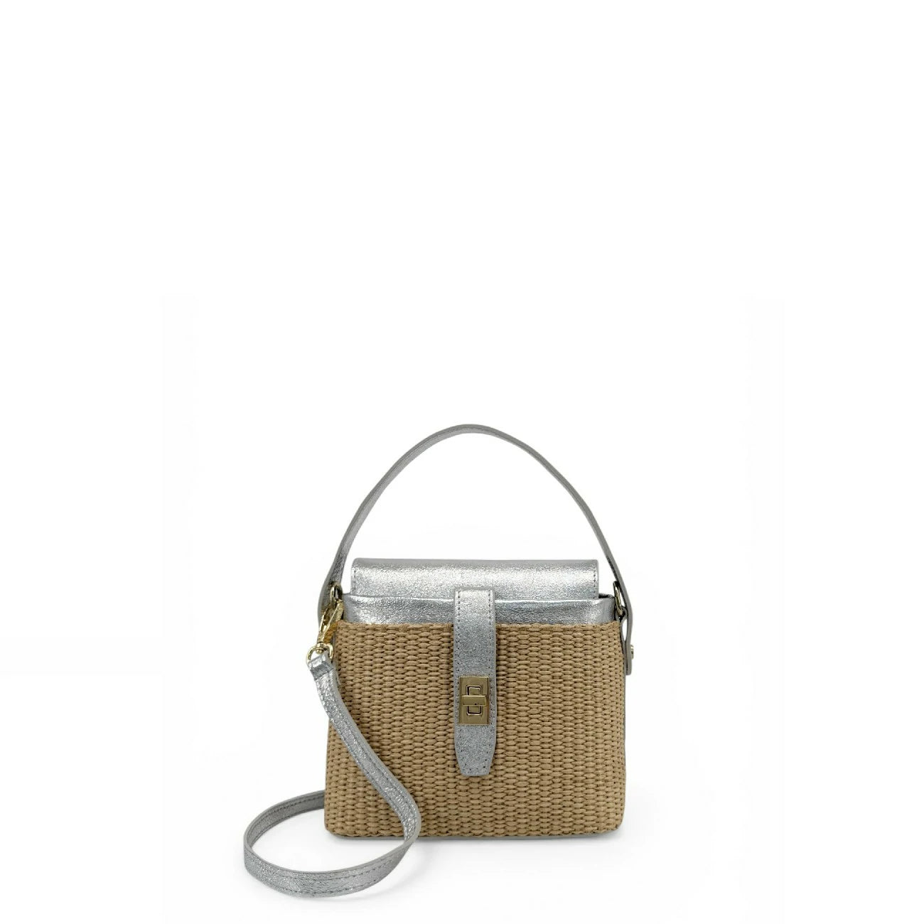 Mini-Sac en main en cuero y rafia SIENNA Dinero promedio